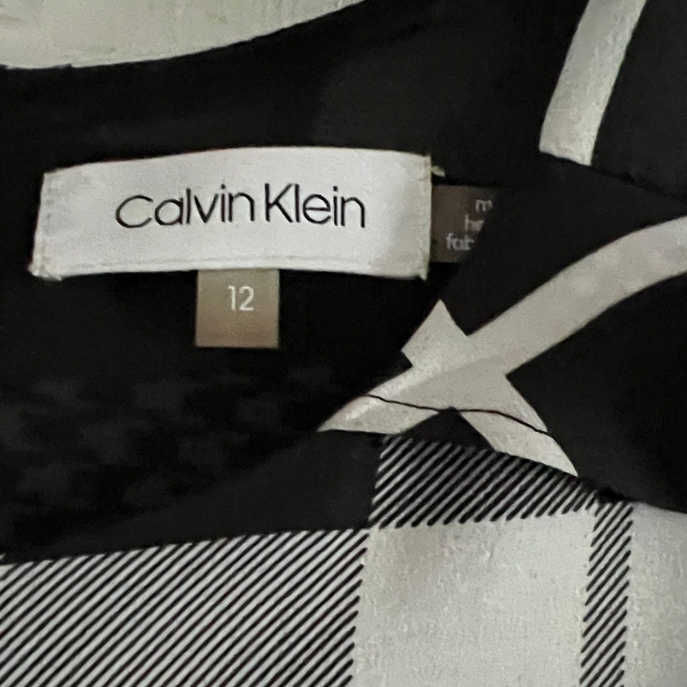 Calvin Klein Black and White Asymmetrical Dress - Picture 2 of 8
